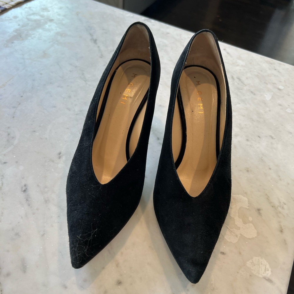 M. Gemi Black Suede Pumps